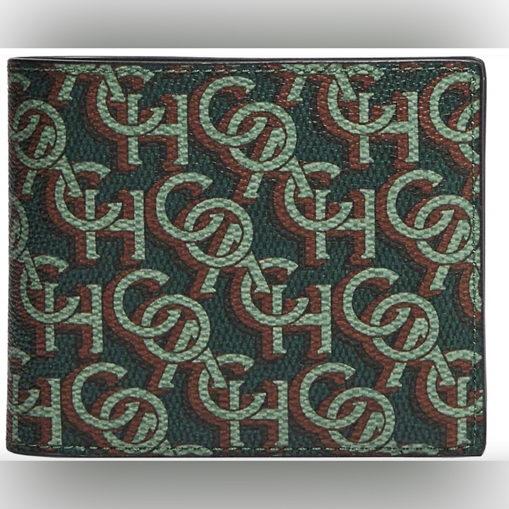 Coach 3 In 1 Wallet With Coach Monogram Print in Amazon Green CF134 - Picture 5 of 6